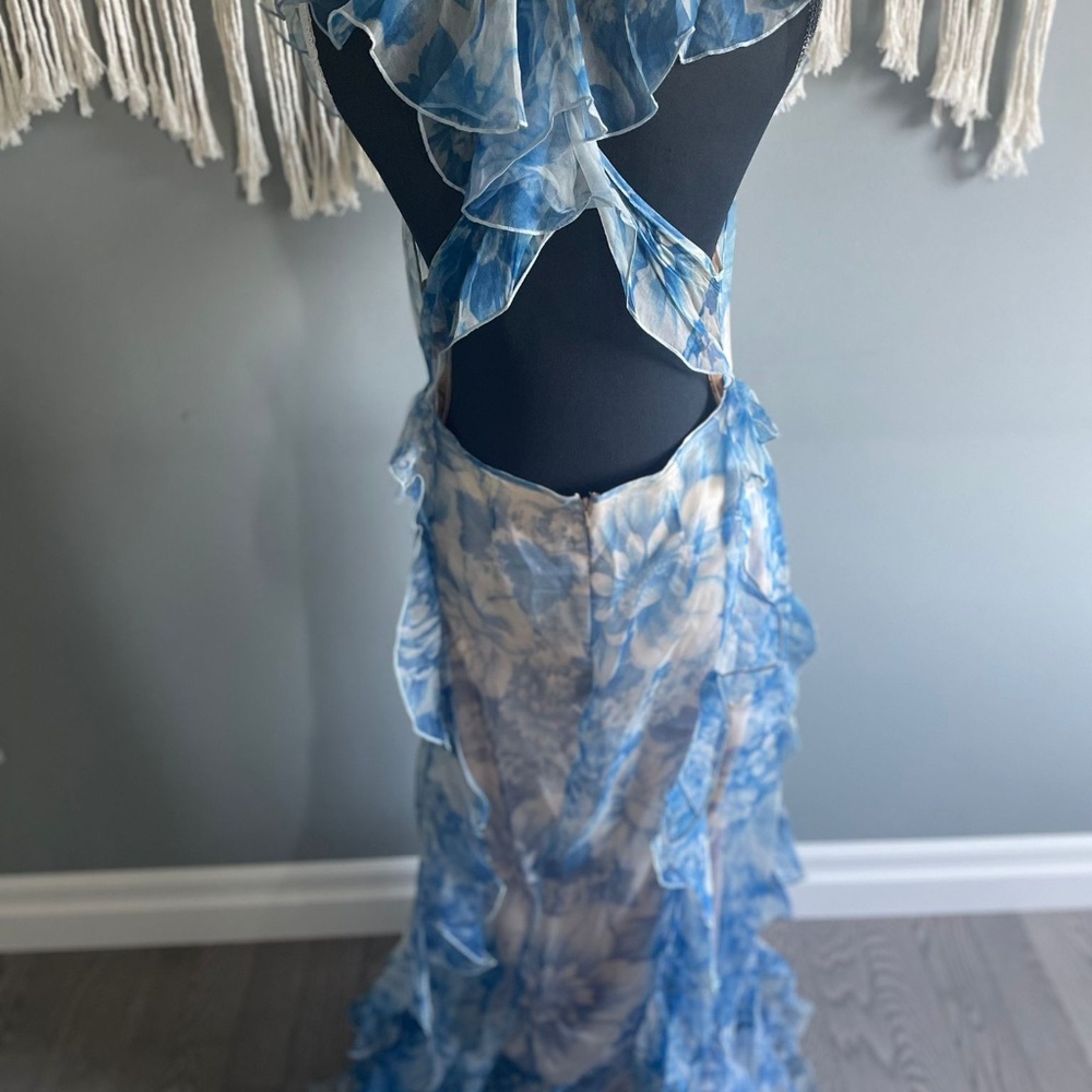 Alice McCALL Oh My Goddess Open-Back Ruffled Floral-Print Silk - Picture 9 of 10